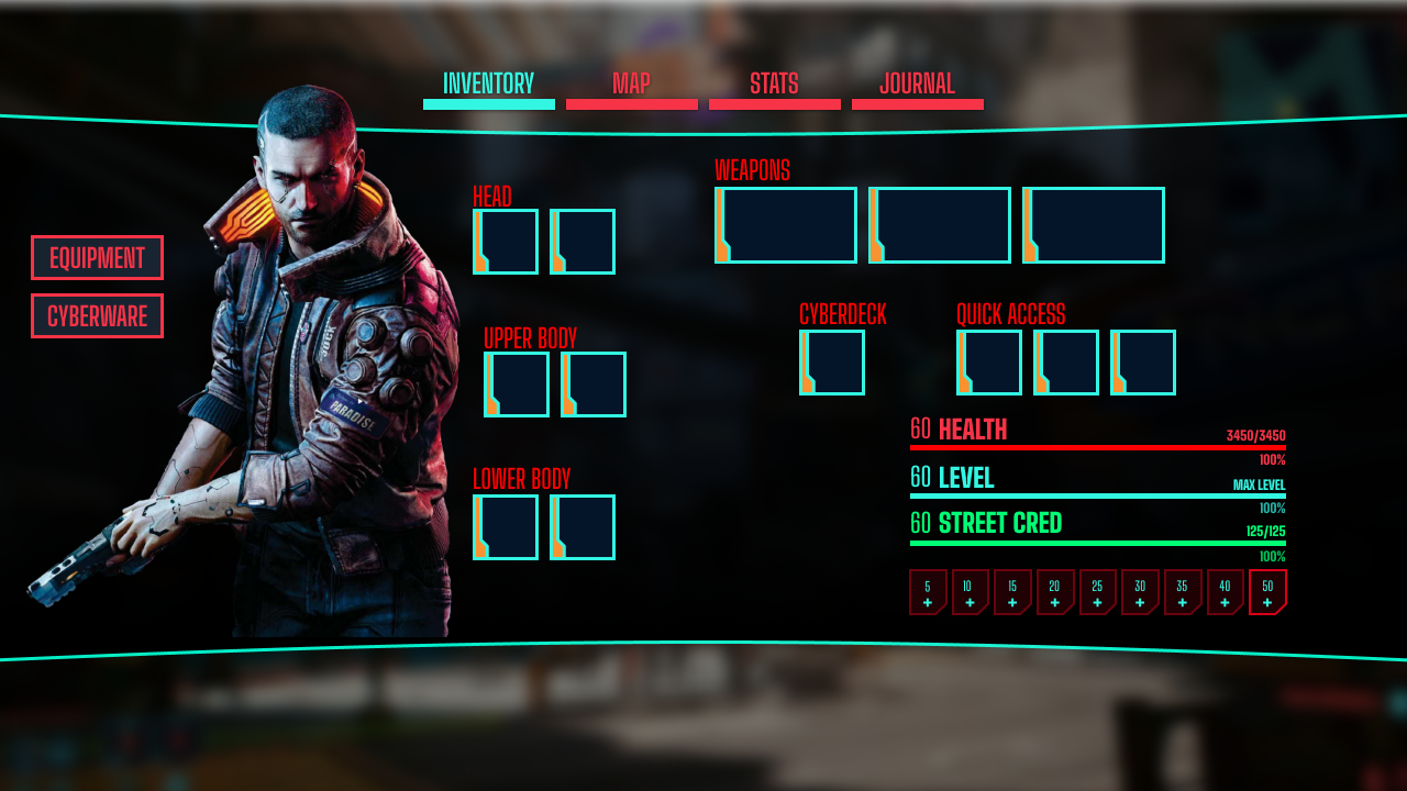Early — Player Menu Equipment